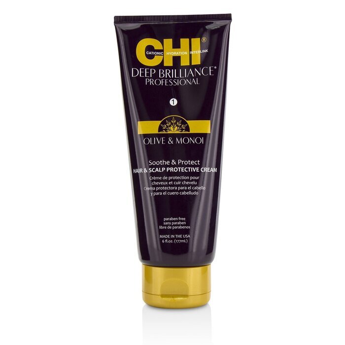 CHI Deep Brilliance Olive & Monoi Crème Protectrice Apaisante pour Cheveux et Cuir Chevelu 177ml/6oz