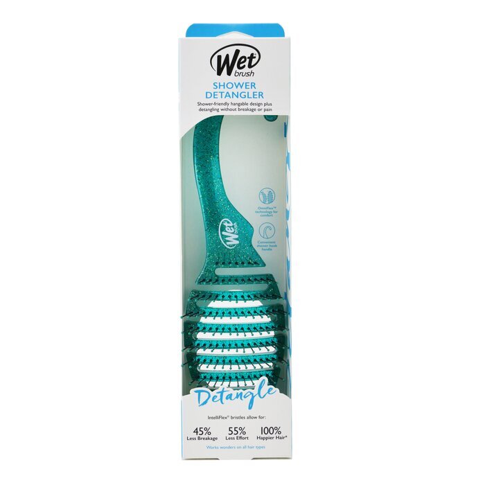 Wet Brush Shower Detangler - Green Glitter 1pc