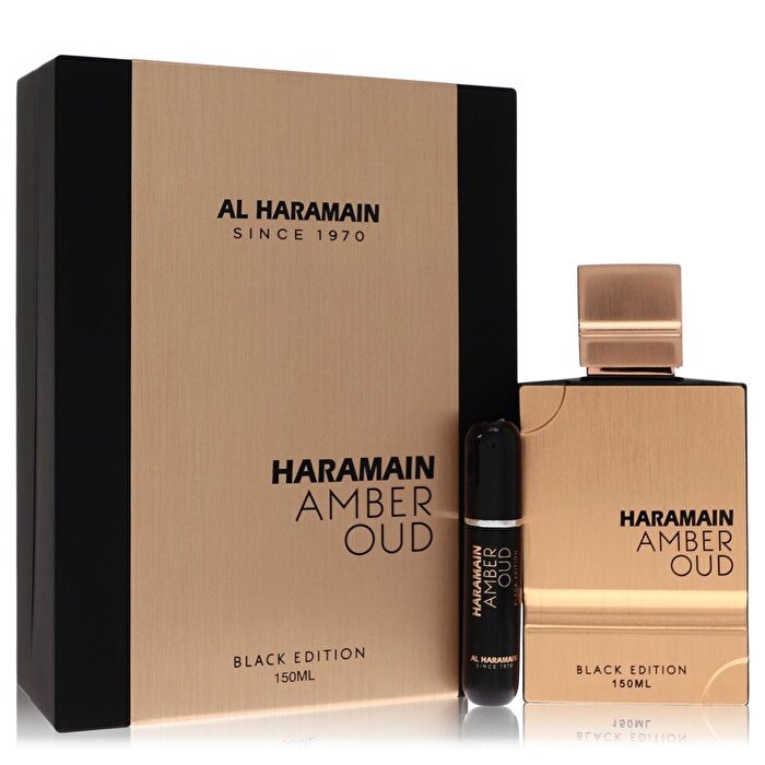 Al Haramain Amber Oud Black Gift Set Eau De Parfum Spray + 0.34 oz Refillable Spray 150ml/5oz