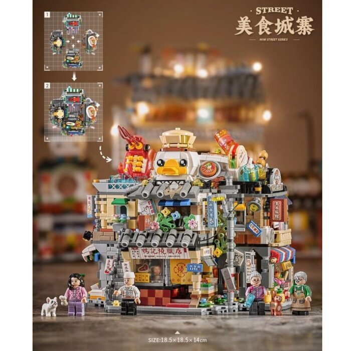 LOZ Mini Block - Asian Style Seafood Stall Building Bricks Set 20 x 15 x 8cm