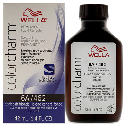 Wella Color Charm Permanent Liquid Hair Color - 462 6a Dark Ash Blonde For Unisex 30ml